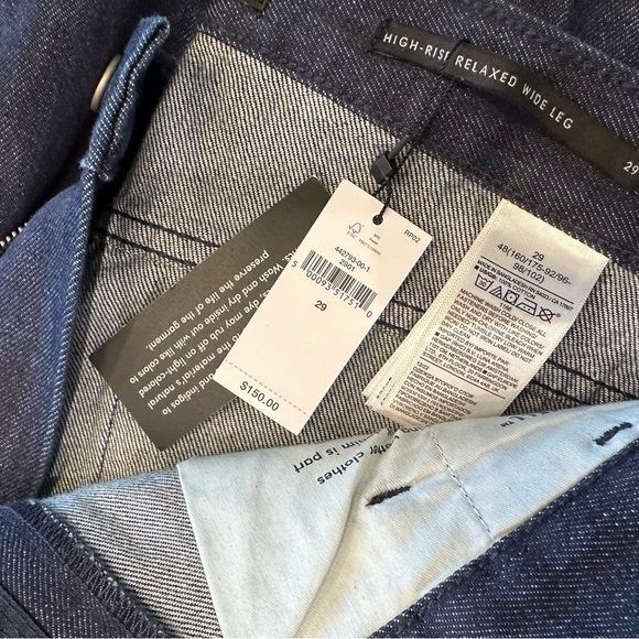 *NWT * BANANA REPUBLIC Cote WideLeg Denim Dark Rinse 29 Tailored Pleat HighWaist - Picture 5 of 6